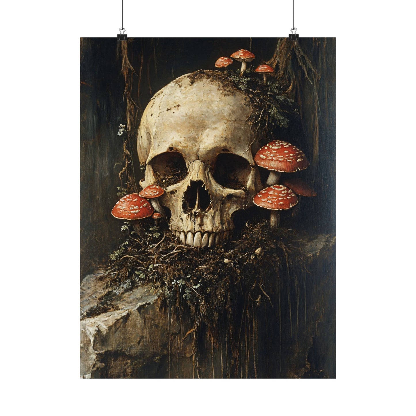 Skull Bloom Mushroom Print