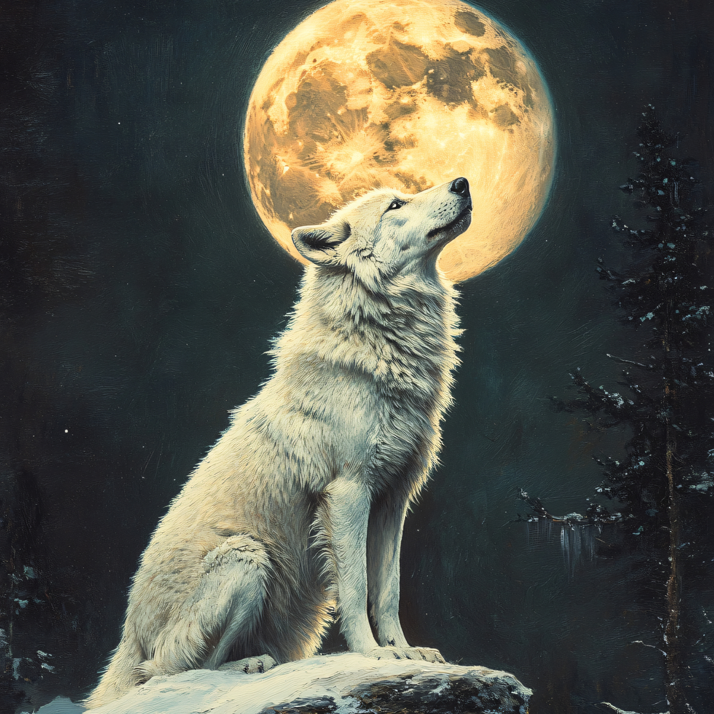 Arctic Wolf Christmas Ornament