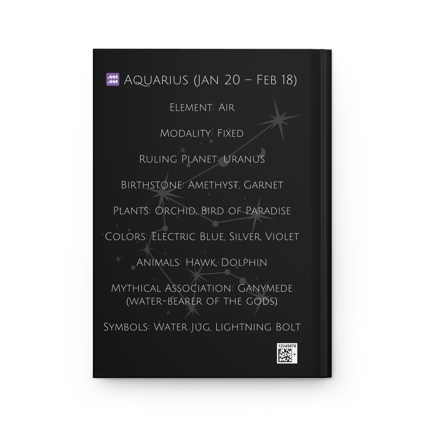 Aquarius Zodiac Hardcover Journal