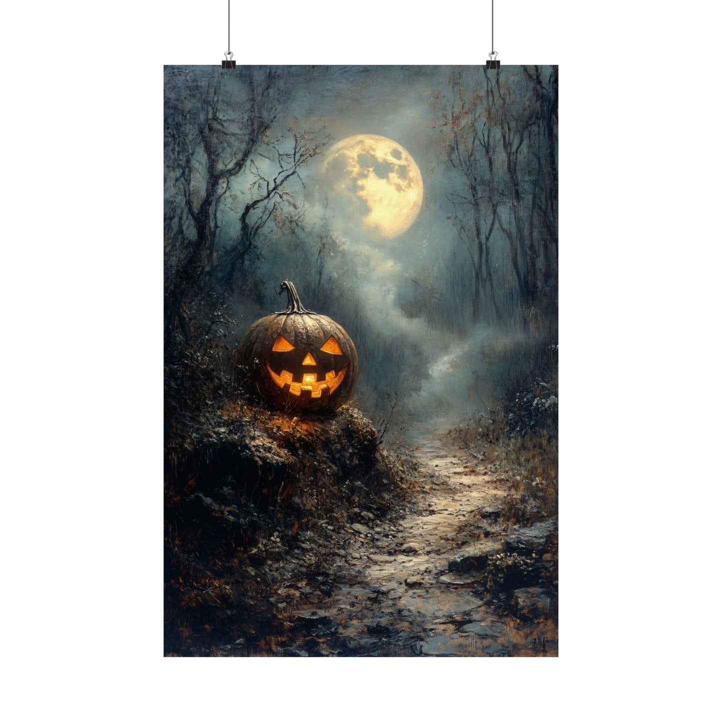 Jack O'Lantern Haunted Forest Art Print