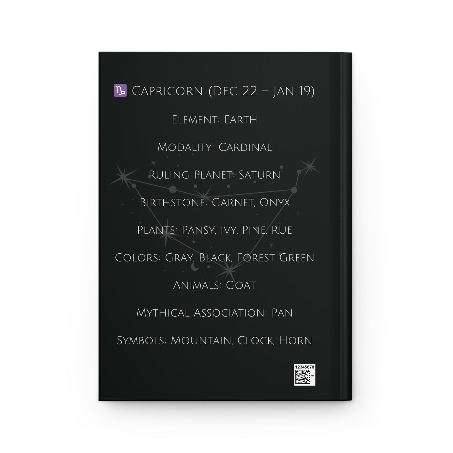 Capricorn Zodiac Hardcover Journal