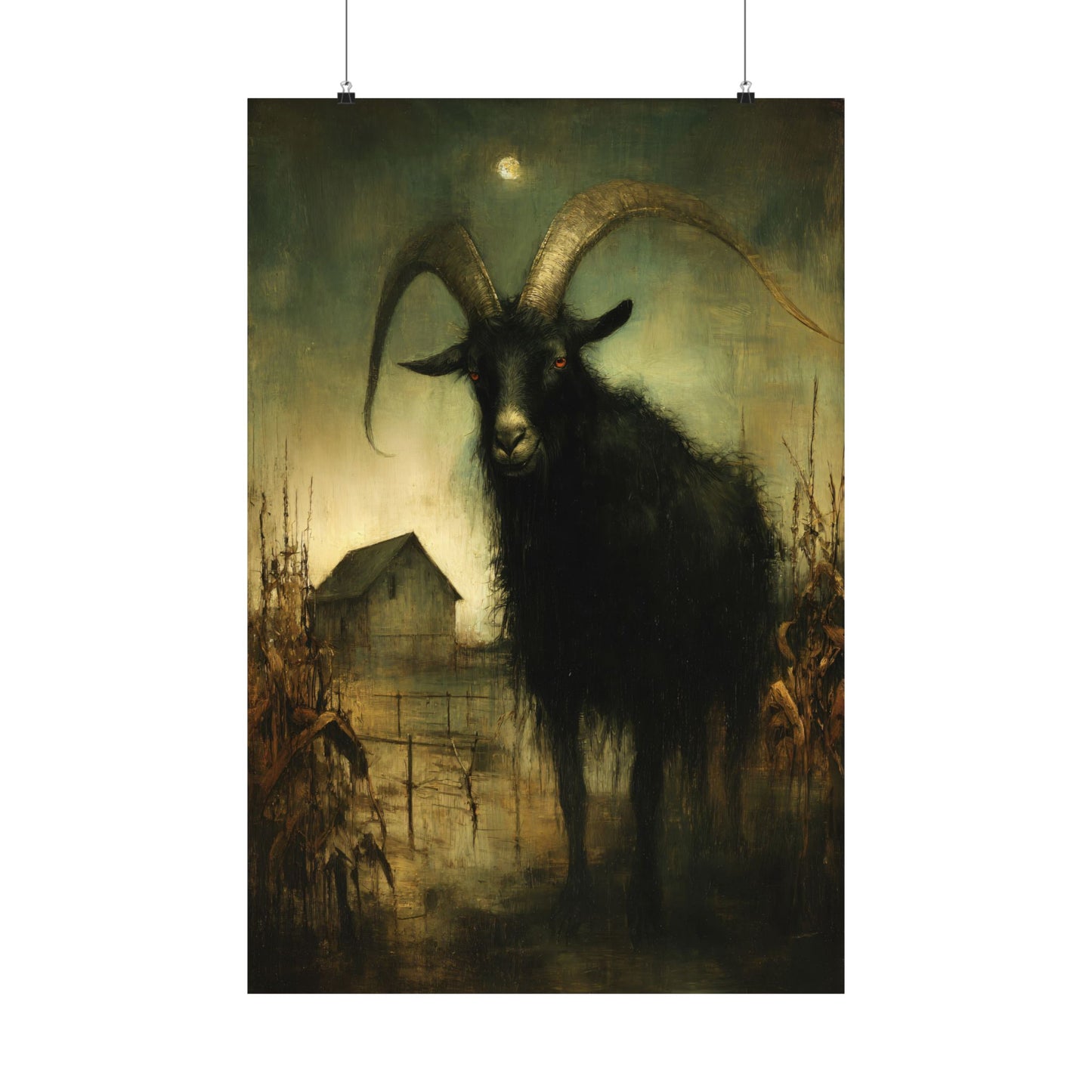 Black Goat Witch Familiar Art Print