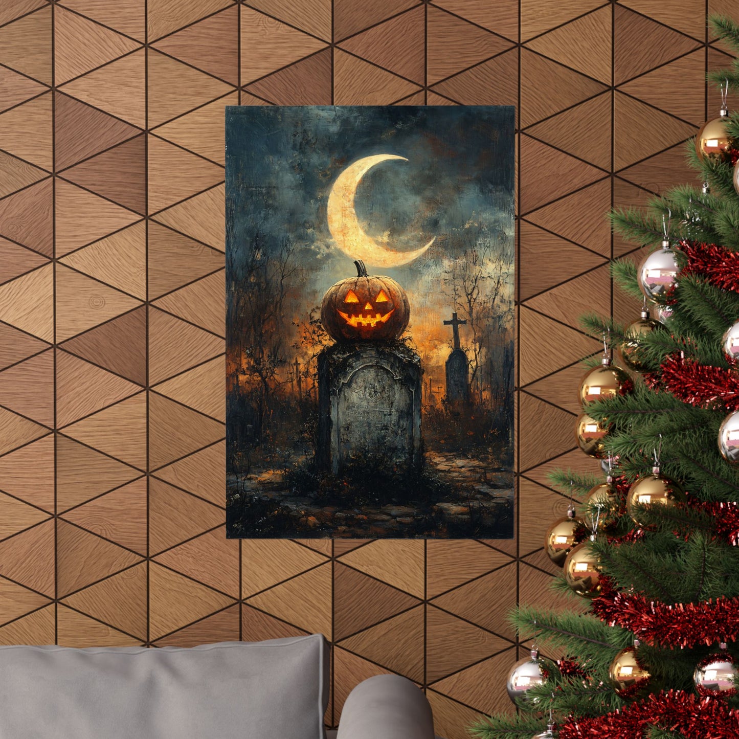 Jack O'Lantern Graveyard Art Print
