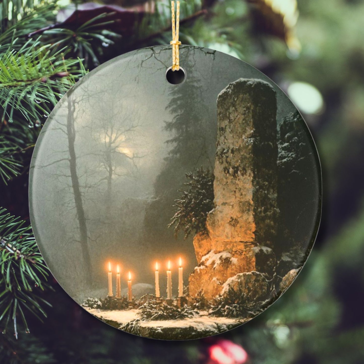 Yule Altar Ceramic Ornament