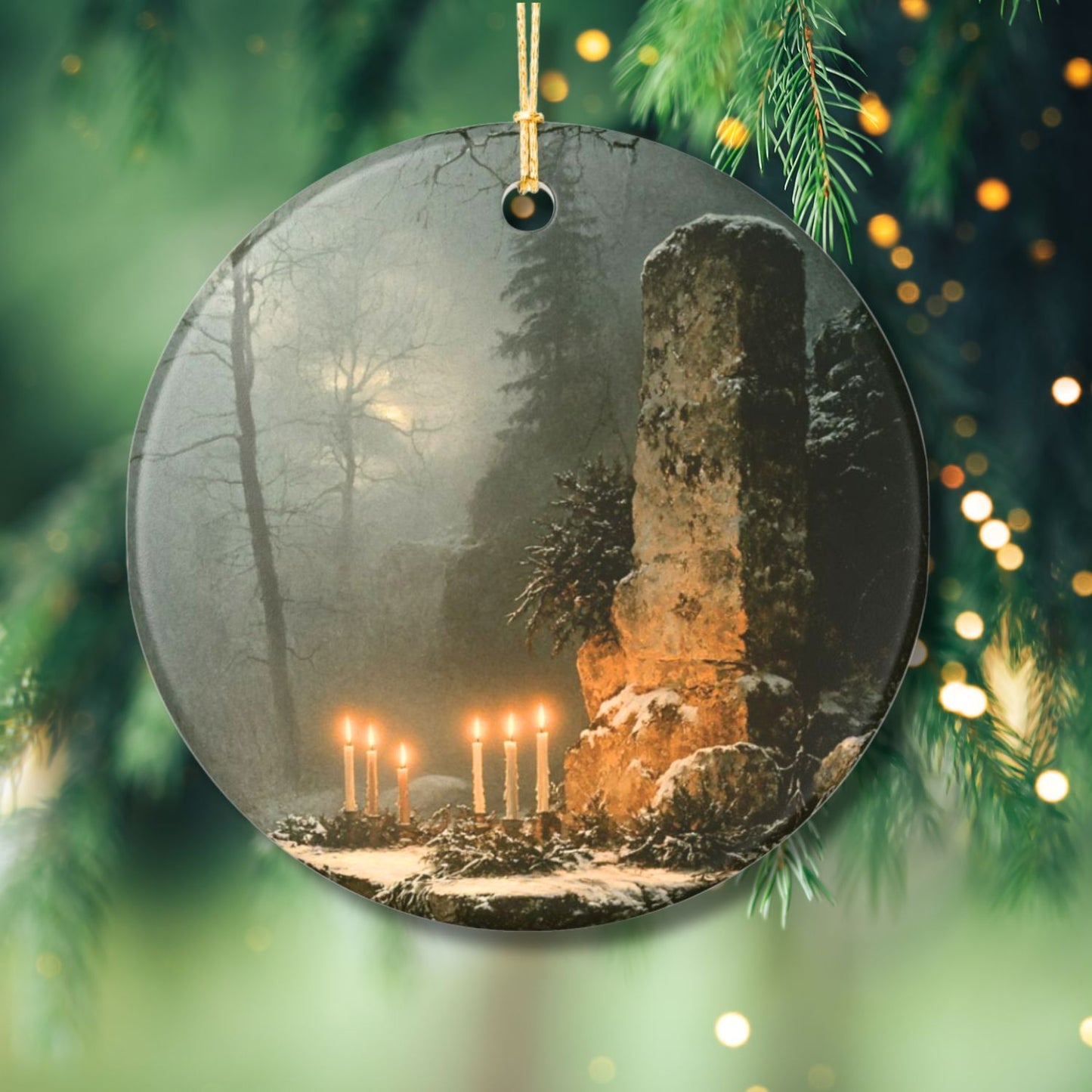 Yule Altar Ceramic Ornament
