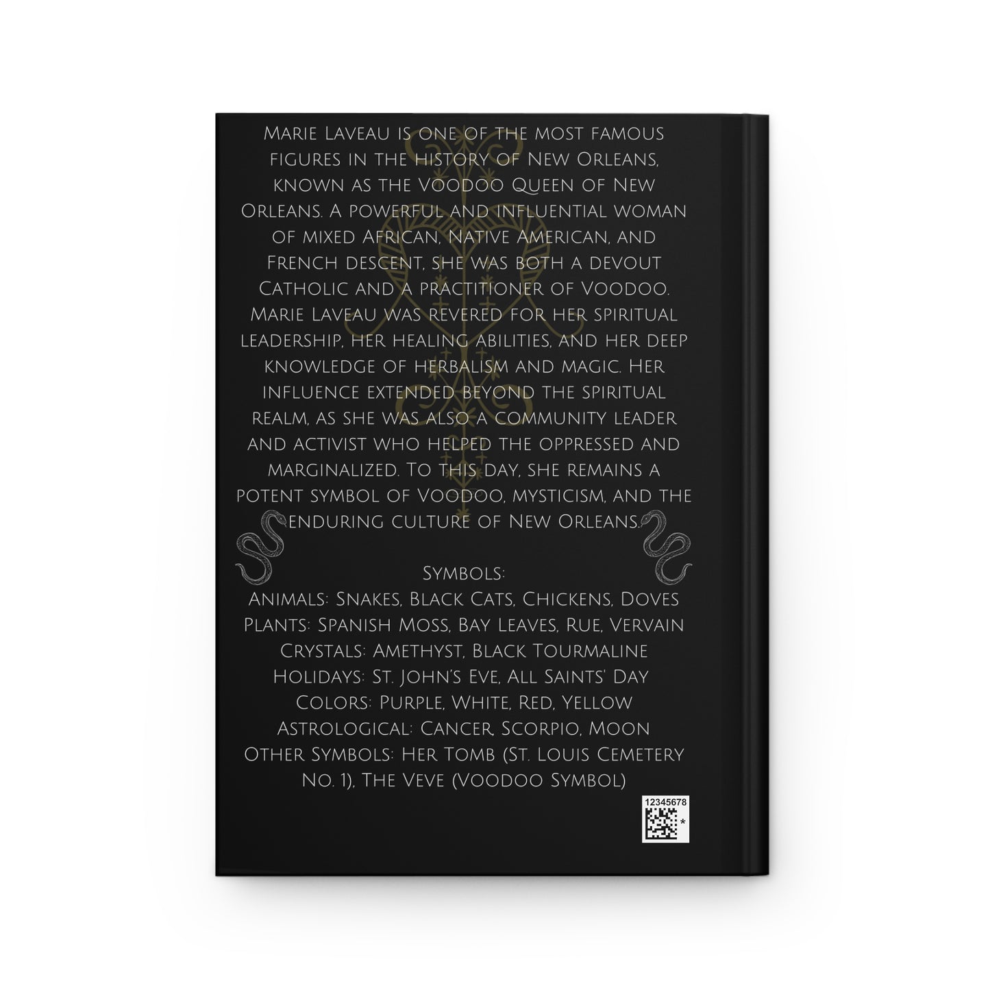 Marie Laveau Goddess Hardcover Notebook