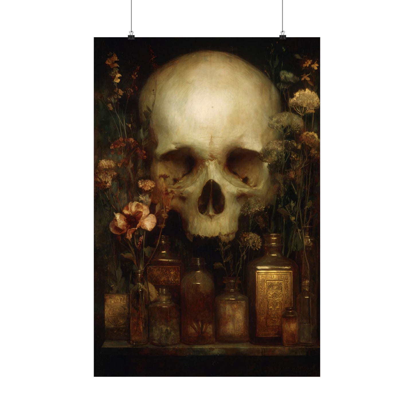 Apothecary Skull Still Life Art Print