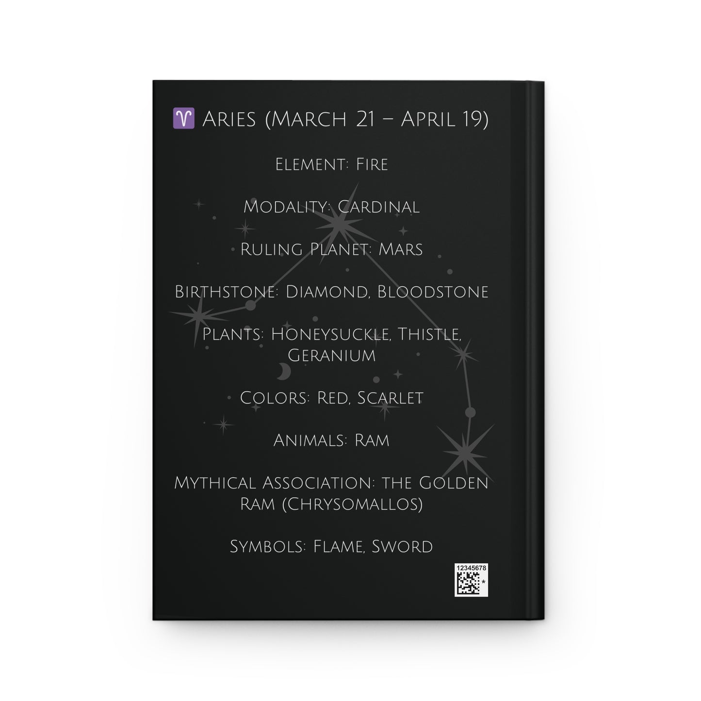 Aries Zodiac Hardcover Journal