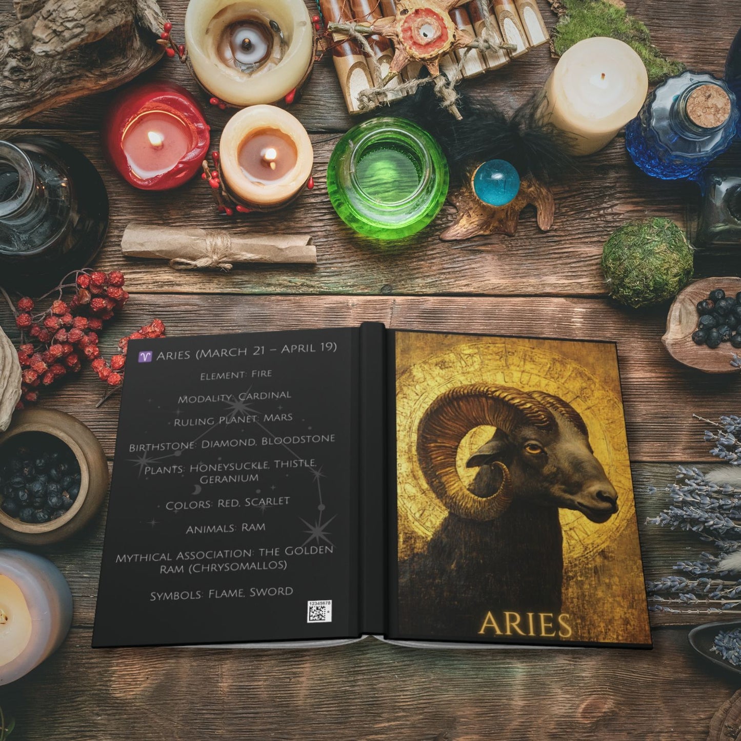 Aries Zodiac Hardcover Journal