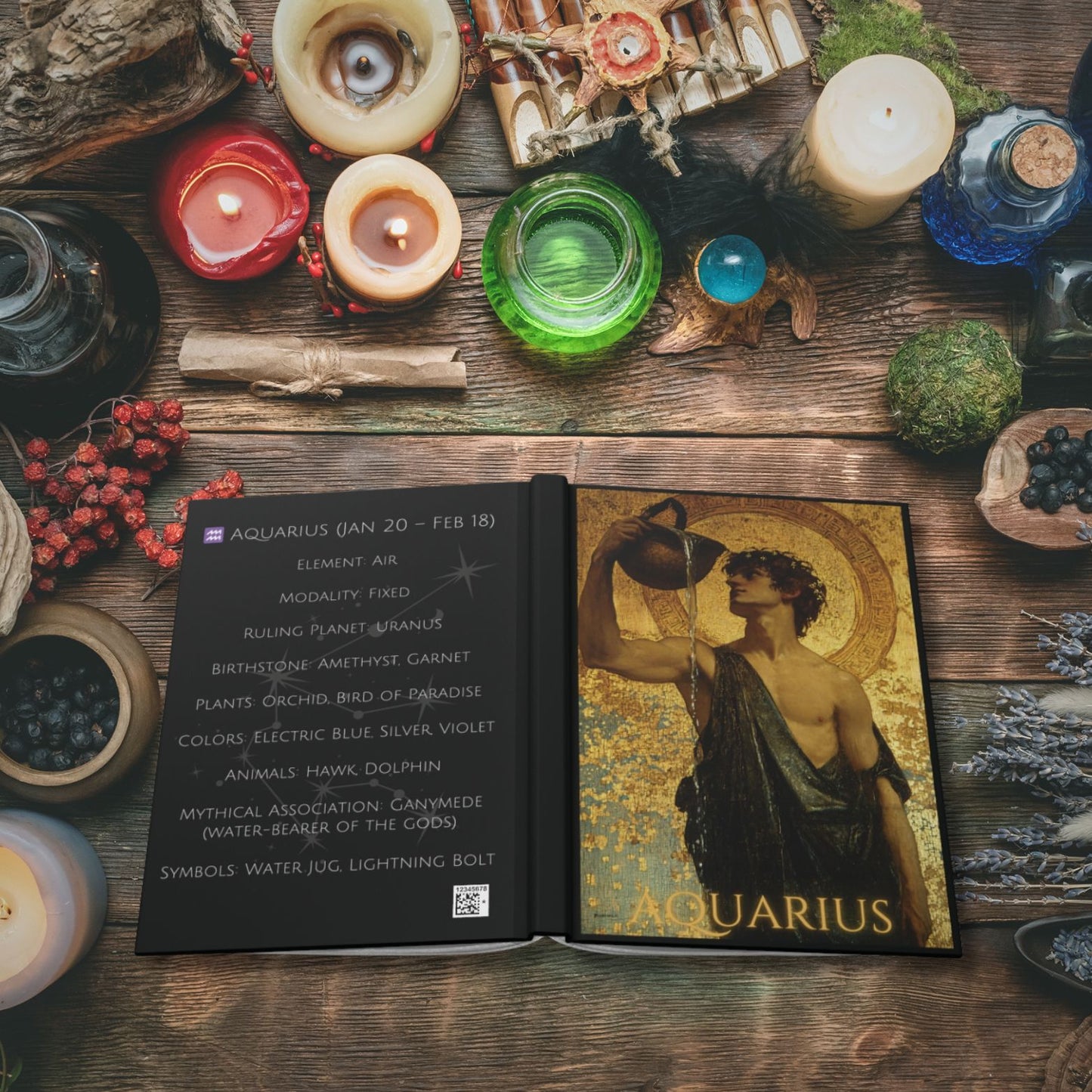 Aquarius Zodiac Hardcover Journal