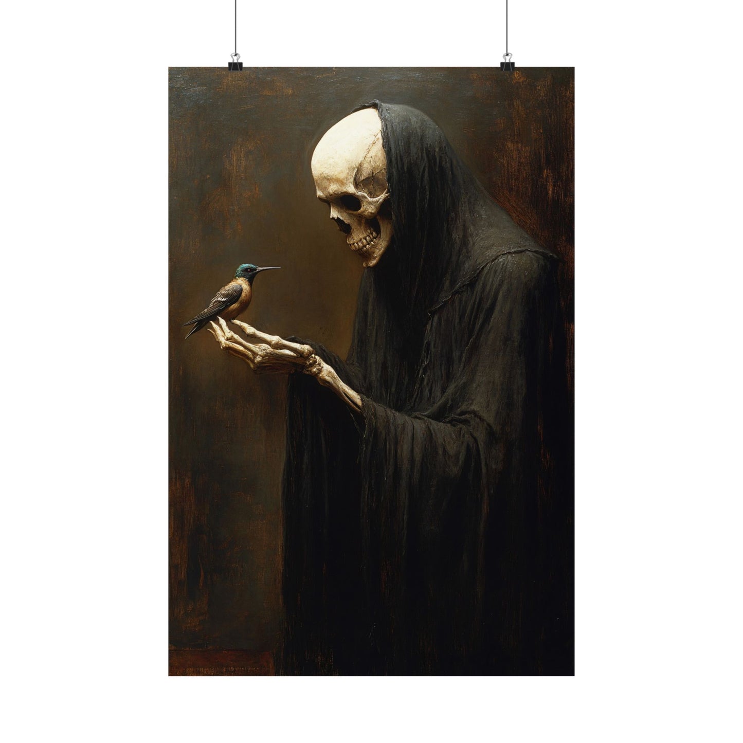 Grim Reaper & Hummingbird Art Print