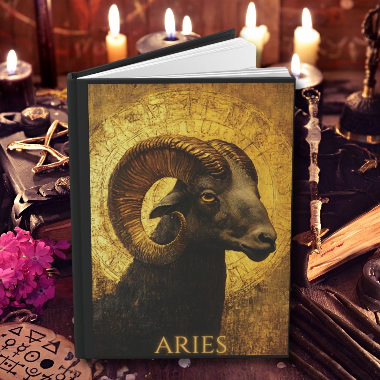 Aries Zodiac Hardcover Journal