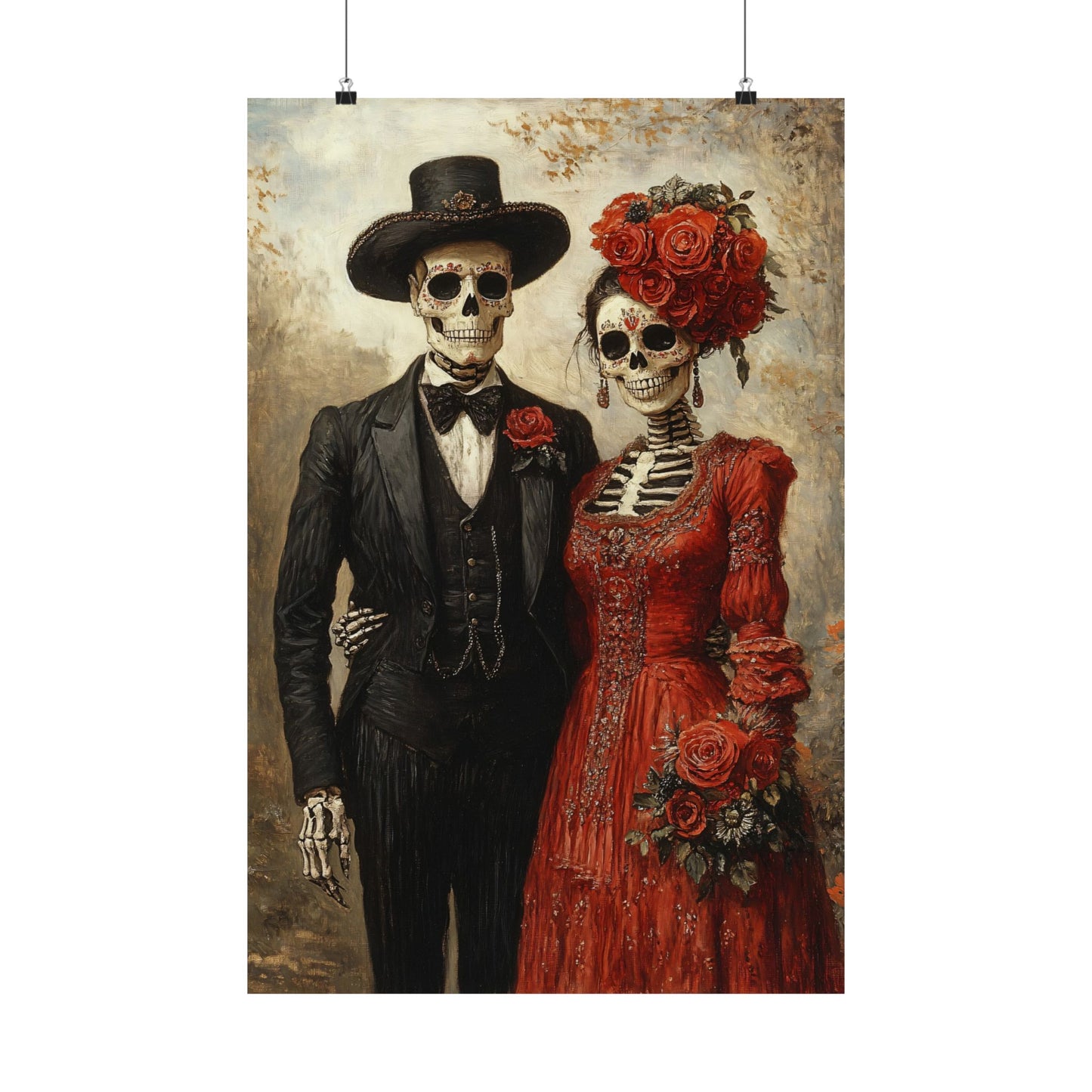 Dia De Muertos Couple Art Print