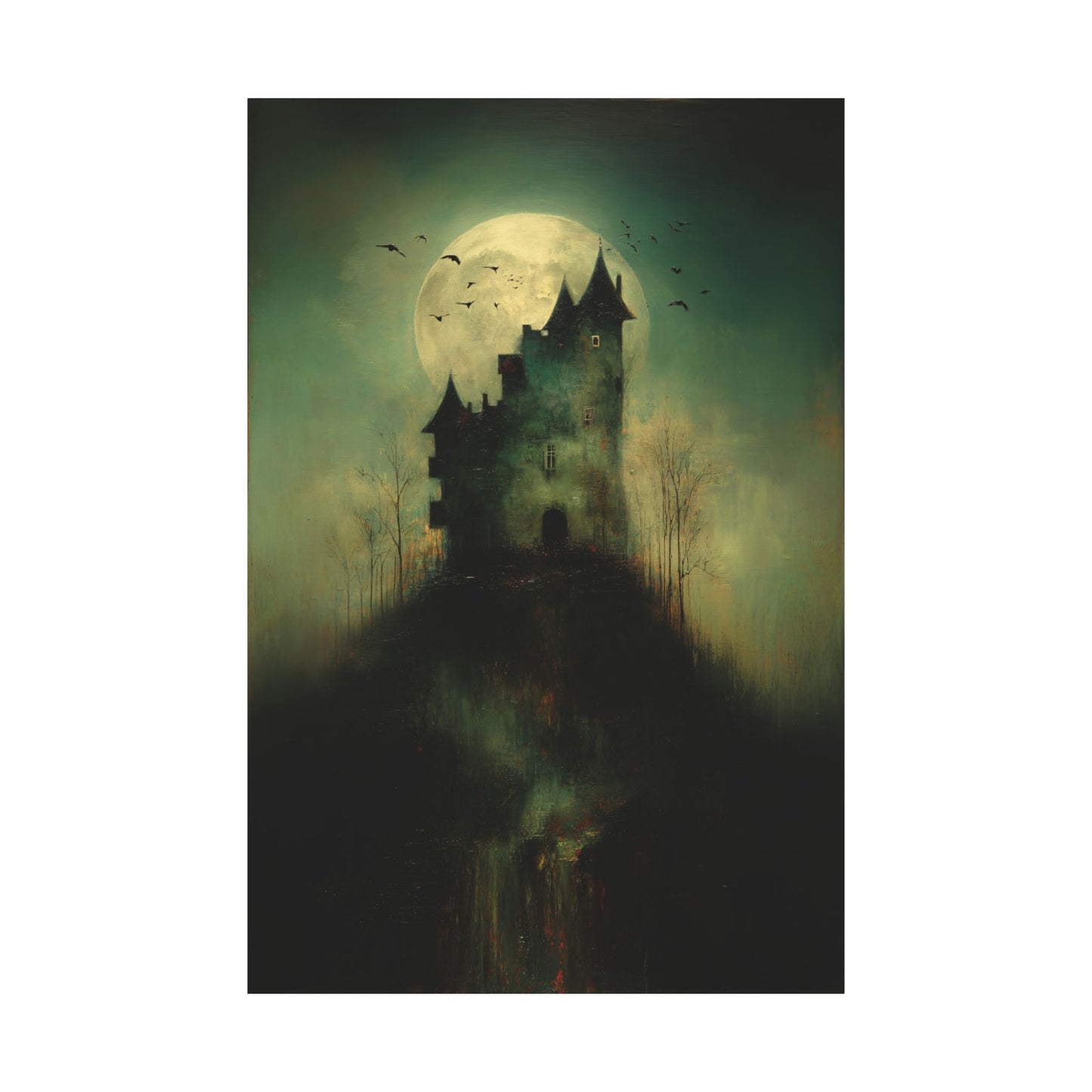 Haunted Castle Full Moon Art Print