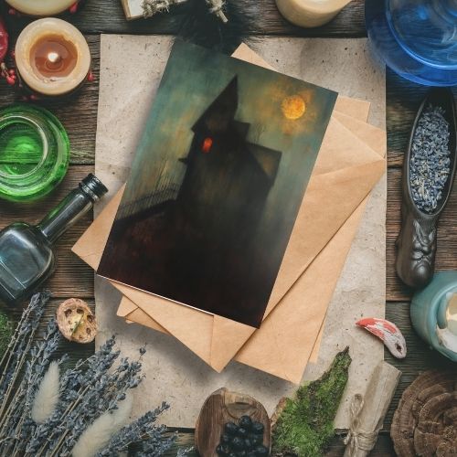 Haunted House Halloween Greeting Cards