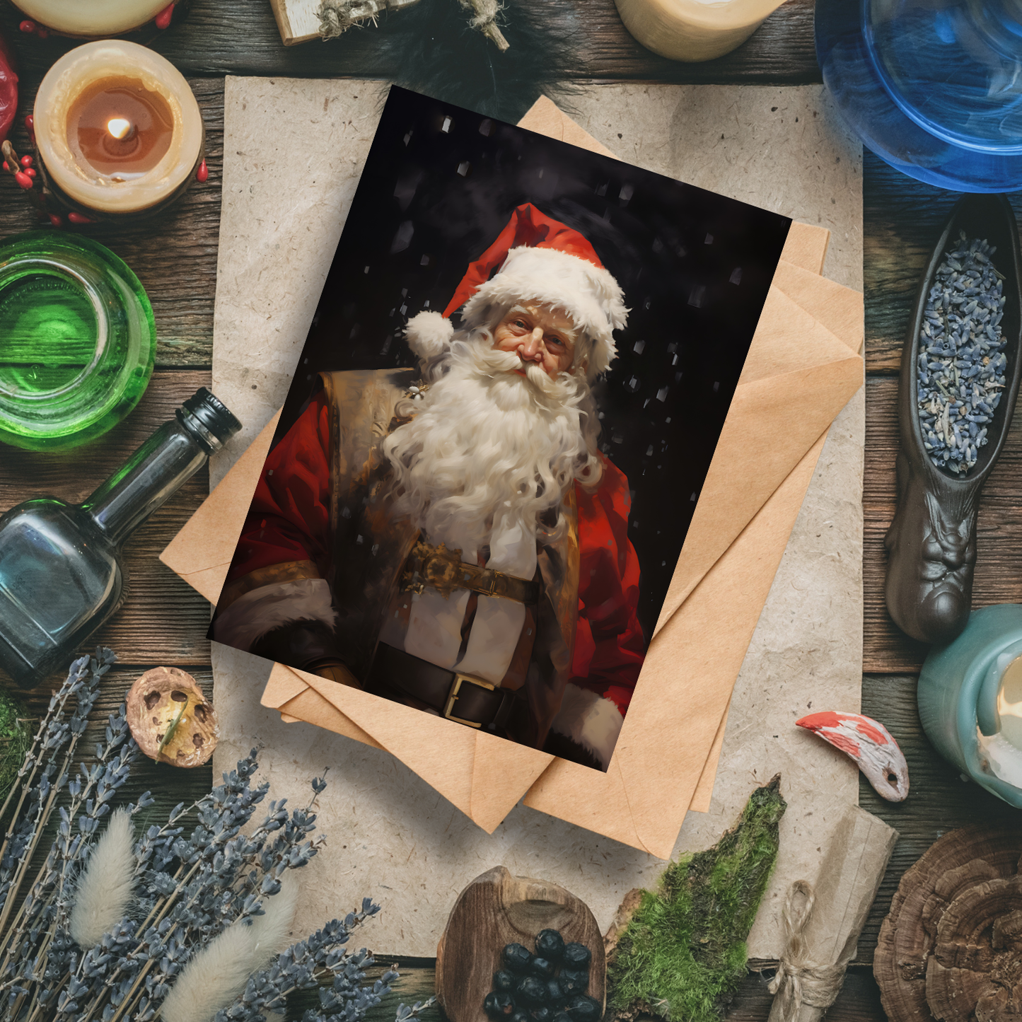 Santa Icons Greeting Cards