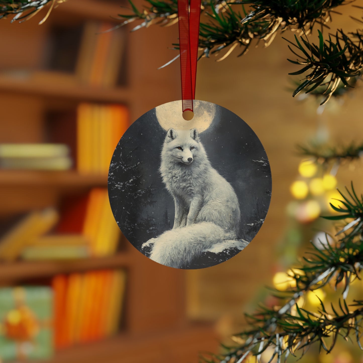 Arctic Fox Christmas Ornament