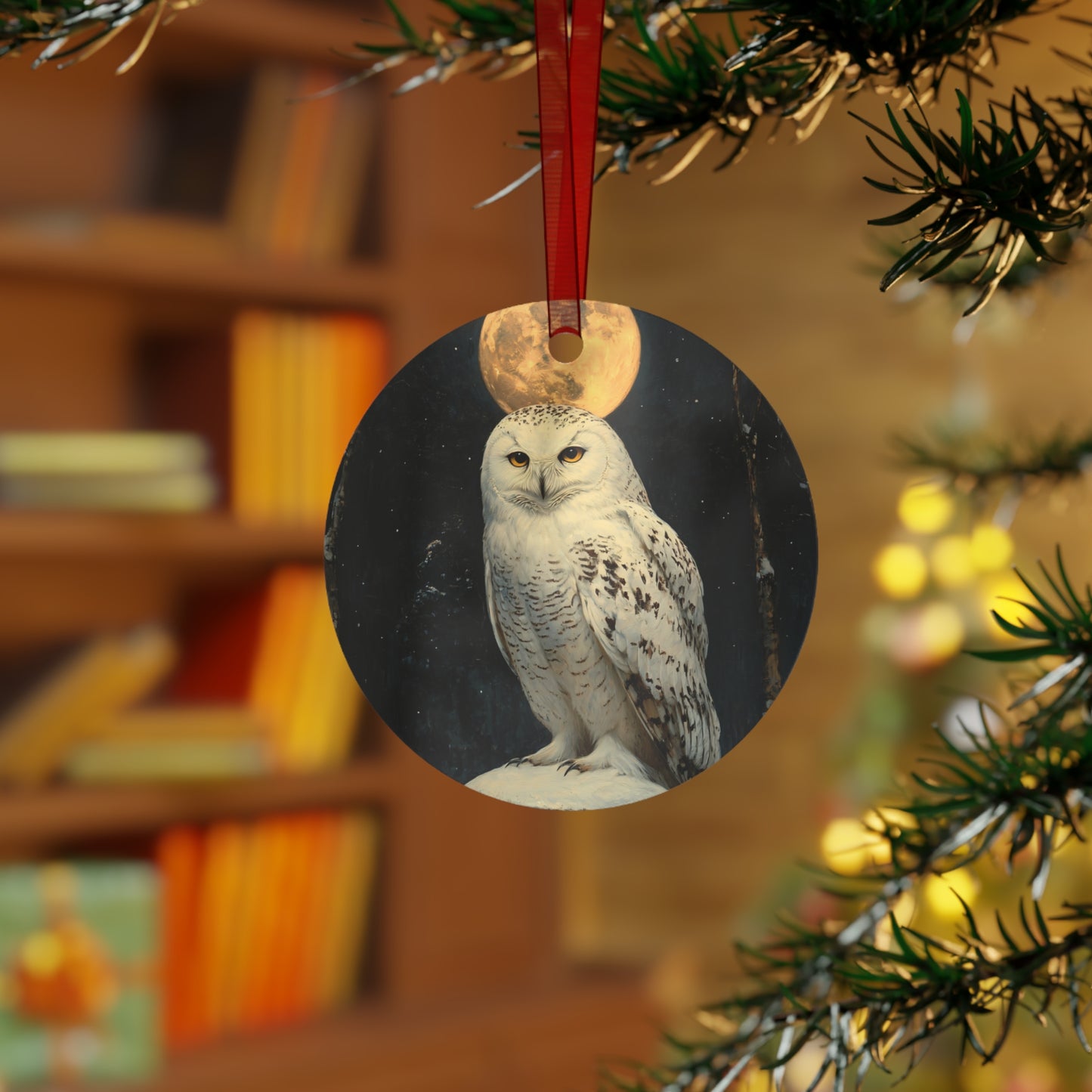 Snowy Owl Christmas Ornament