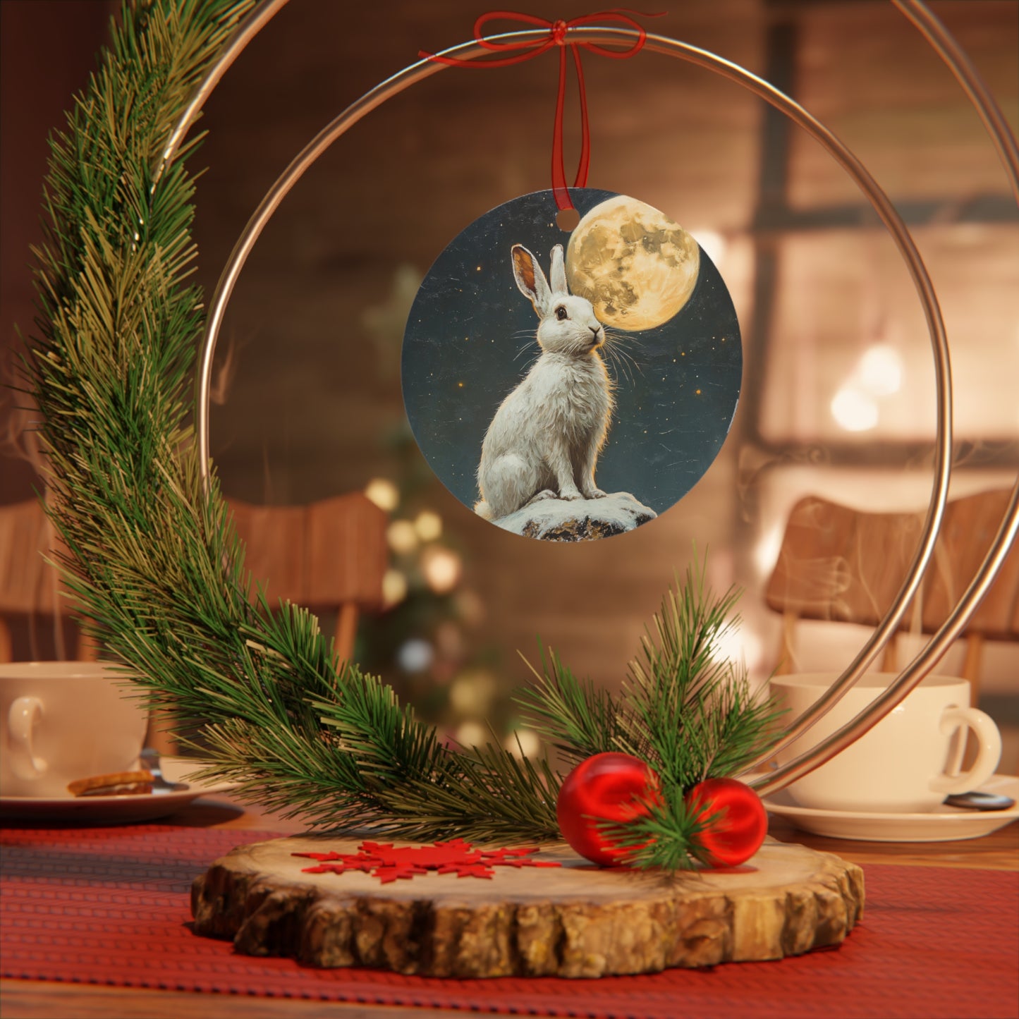 Snow Bunny Christmas Ornament