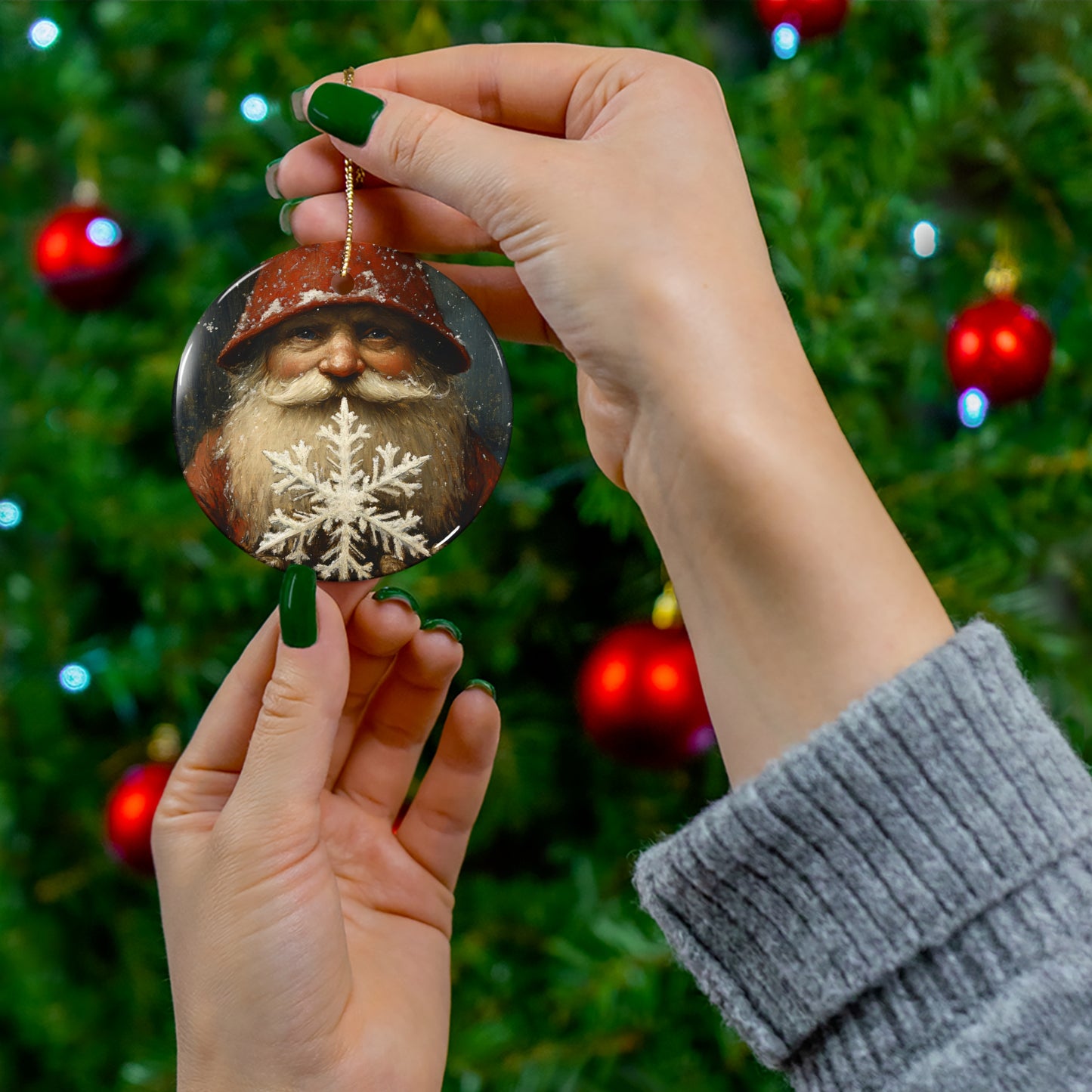 Gnome with Snowflake Christmas Ornament