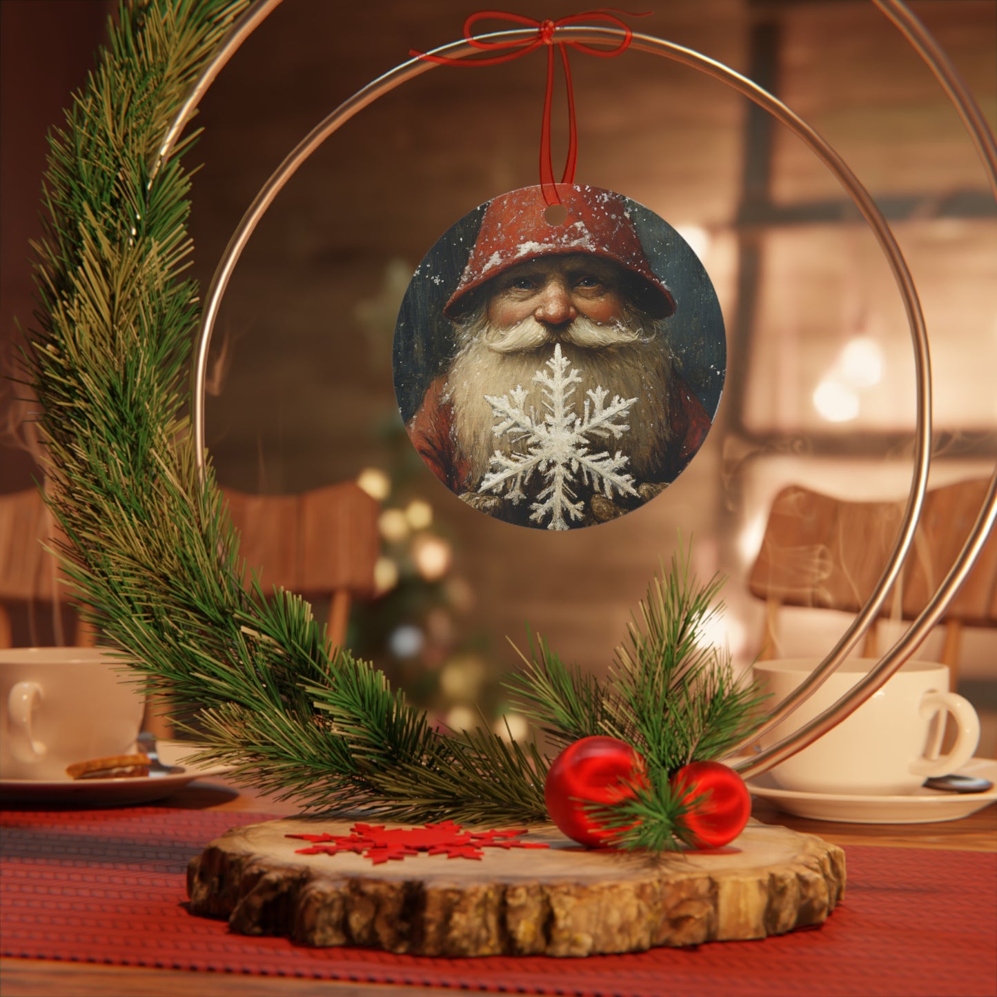 Gnome with Snowflake Christmas Ornament