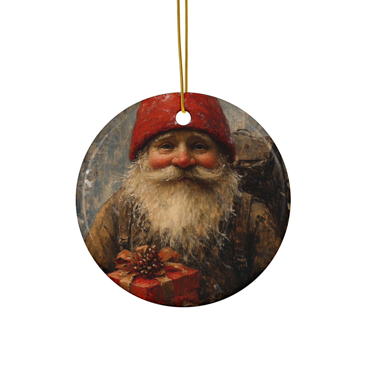 Gnome with Gift Christmas Ornament