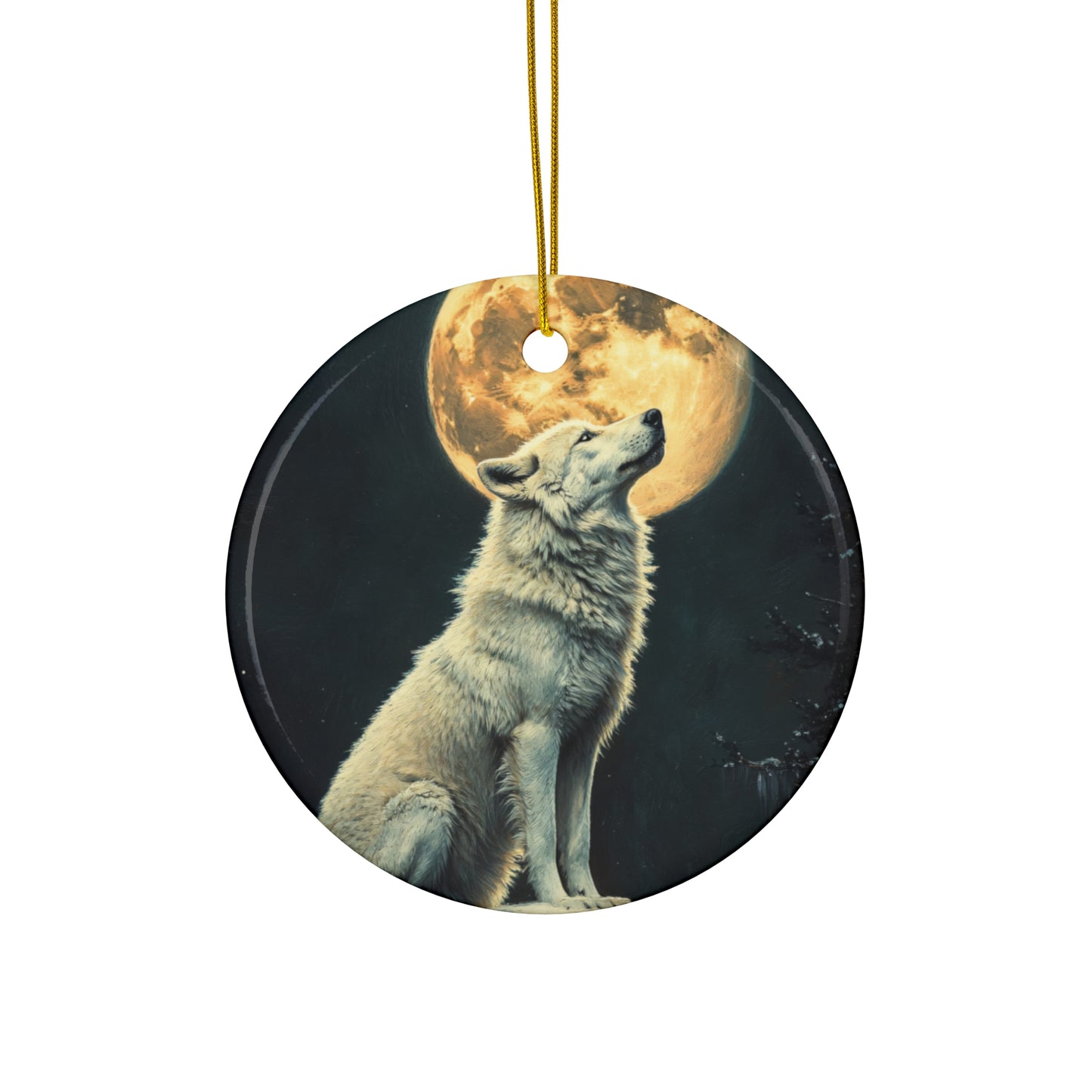 Arctic Wolf Christmas Ornament