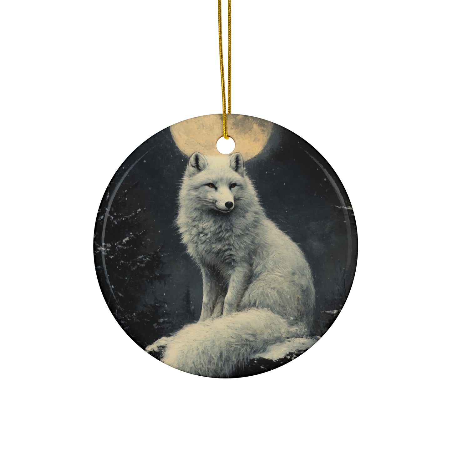 Arctic Fox Christmas Ornament