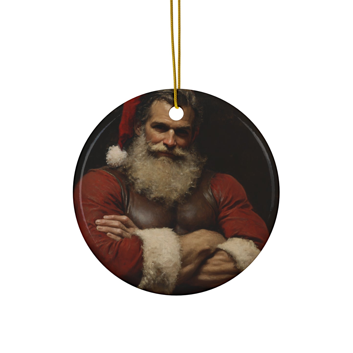 Hunky Santa Claus Christmas Ornament
