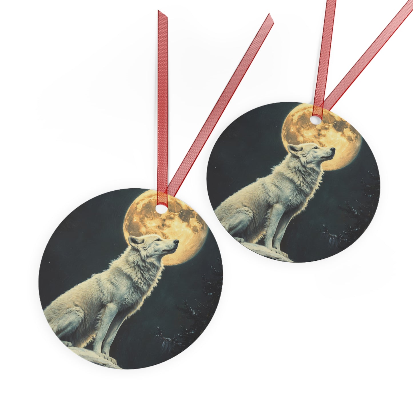 Arctic Wolf Christmas Ornament