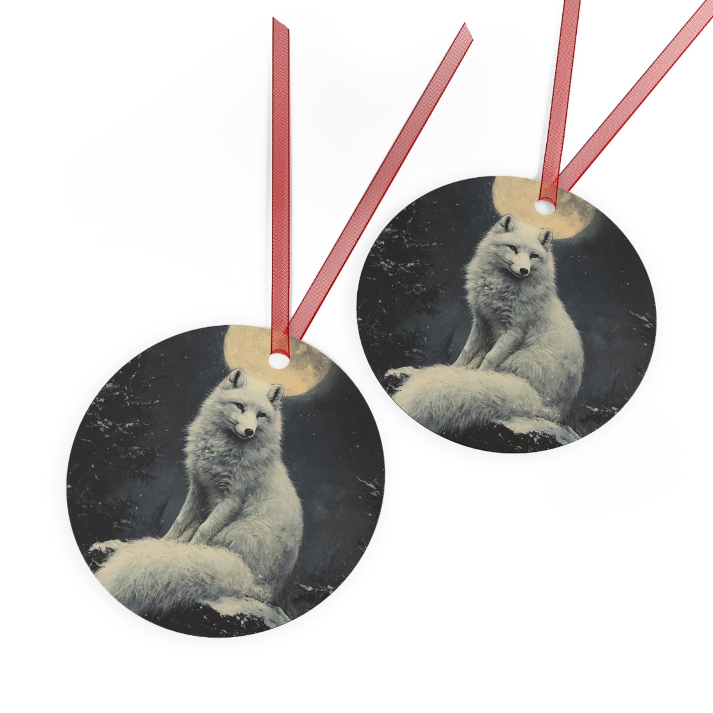 Arctic Fox Christmas Ornament