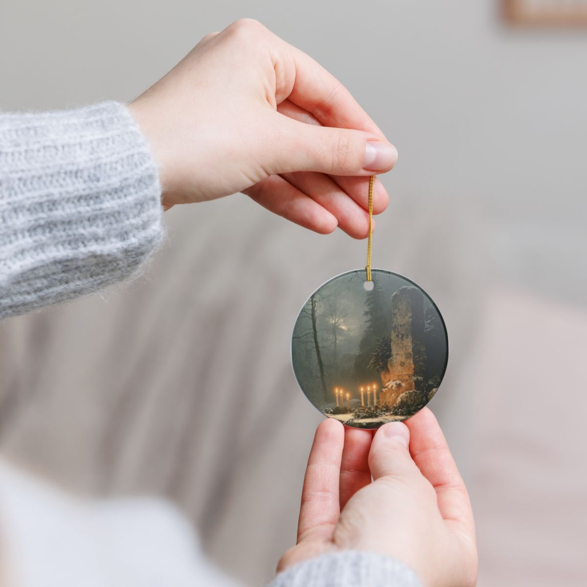 Yule Altar Ceramic Ornament