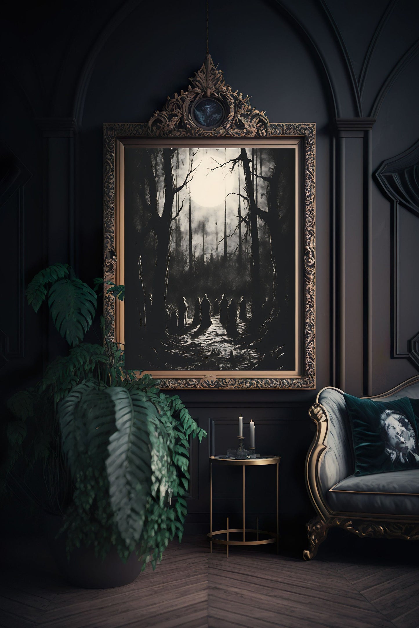 Witch's Coven Woodcut Art Print