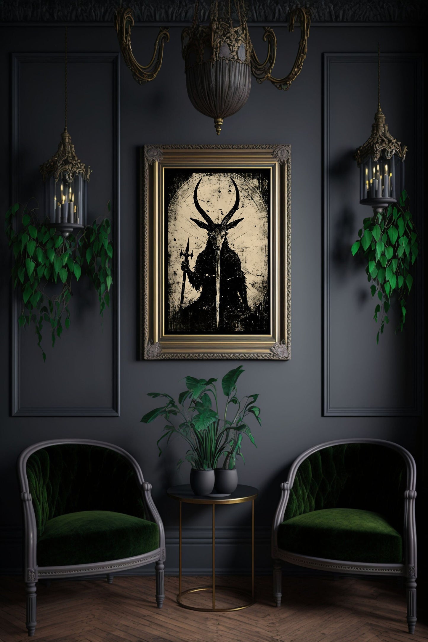 Baphomet Woodcut Art Print