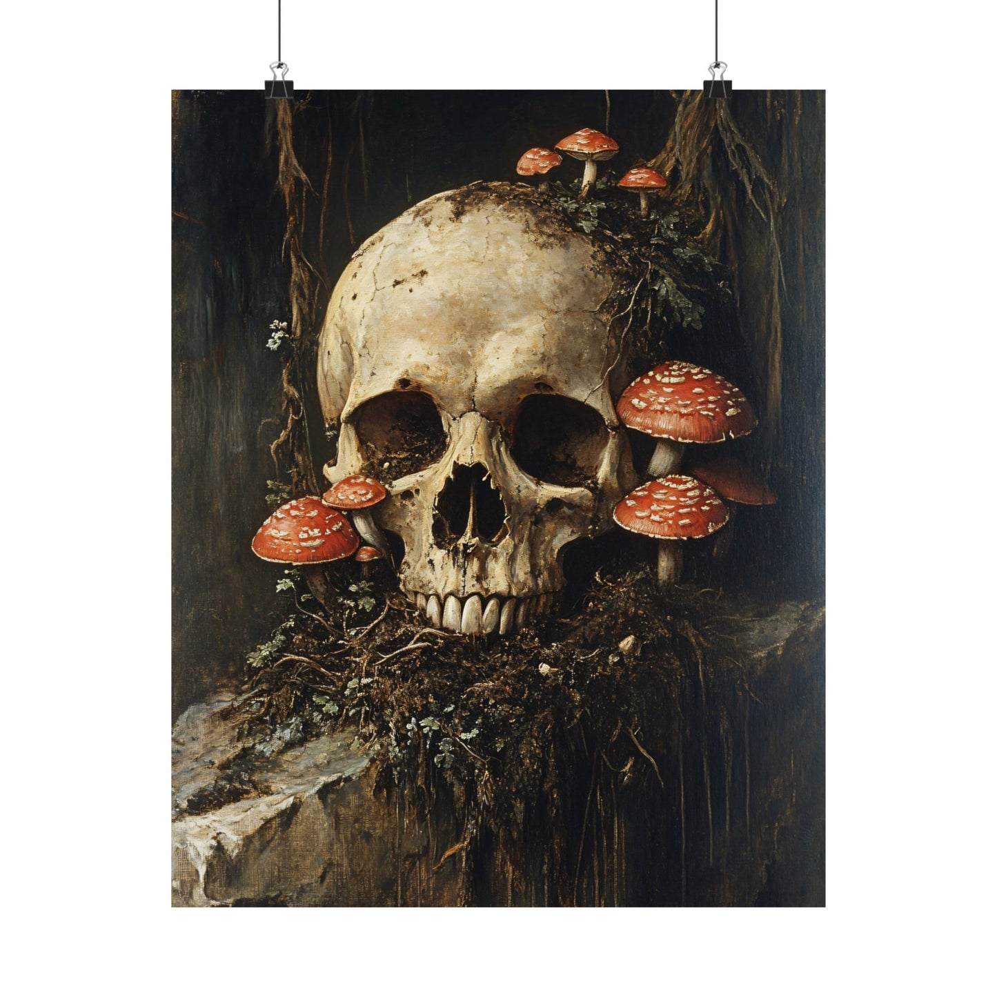 Skull Bloom Mushroom Print