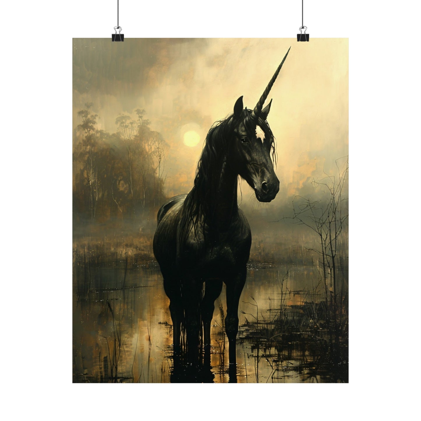 Black Unicorn Art Print