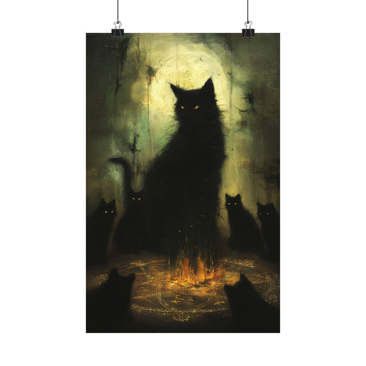 Black Cat Sabbath Art Print