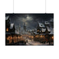 Christmas Night Market Art Print