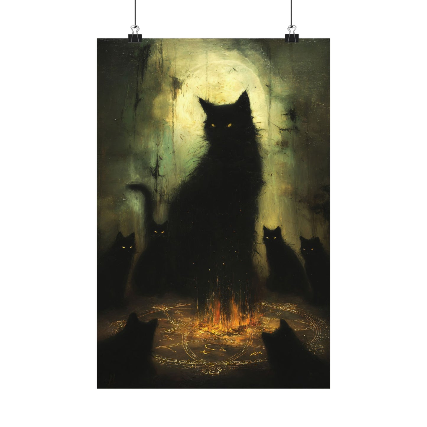 Black Cat Sabbath Art Print