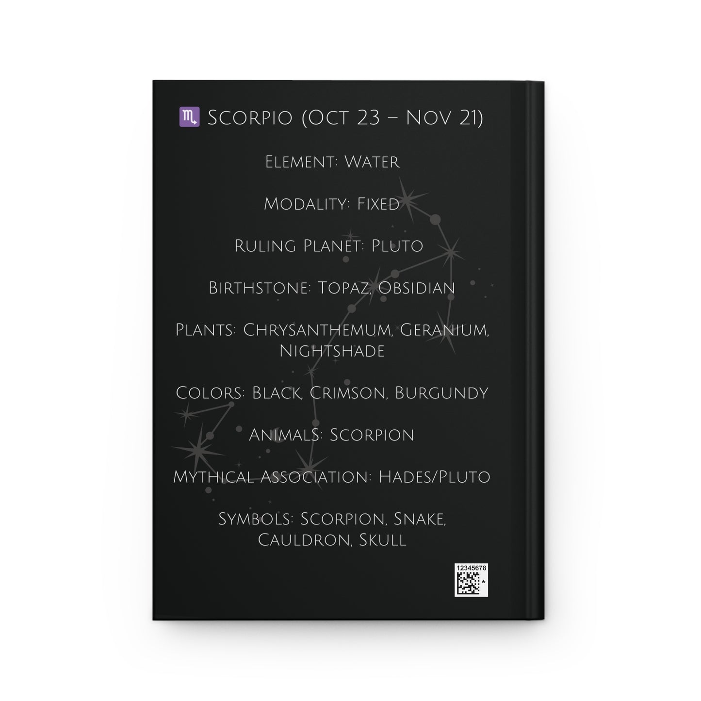 Scorpio Zodiac Hardcover Journal