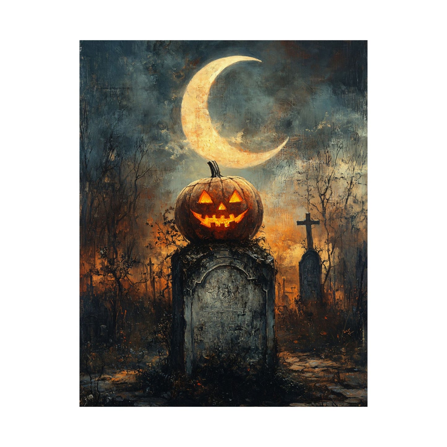 Jack O'Lantern Graveyard Art Print