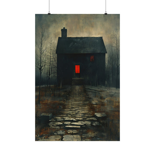 Red Door Haunted House Art Print