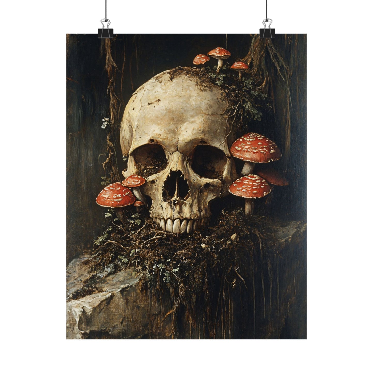 Skull Bloom Mushroom Print