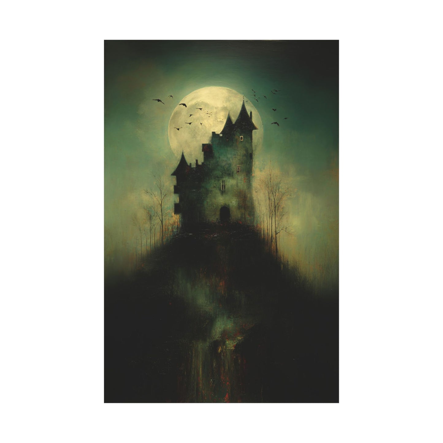 Haunted Castle Full Moon Art Print
