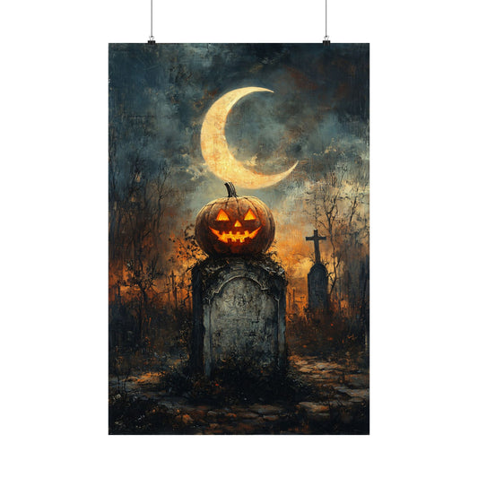Jack O'Lantern Graveyard Art Print