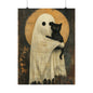 Ghost and Black Cat Halloween Art Print