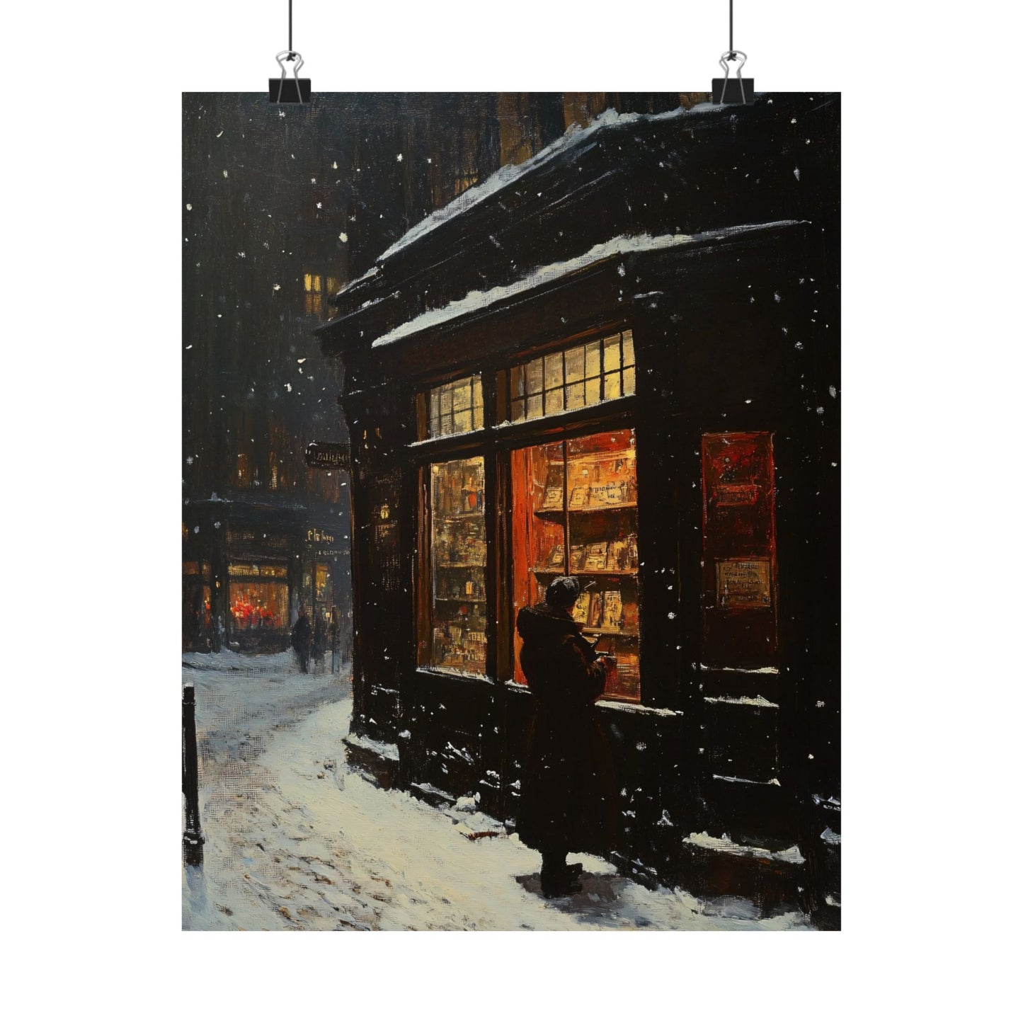 Winter Night Reflection Art Print