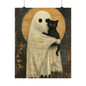 Ghost and Black Cat Halloween Art Print