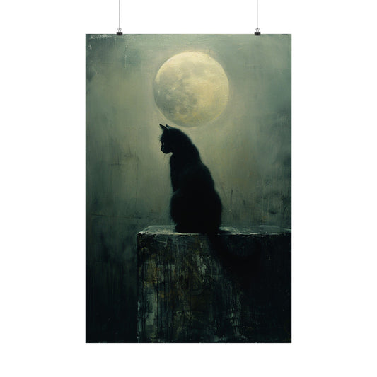 Black Cat Art Print - Witch Familiar Series