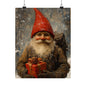 Gnome Bearing Gift Christmas Art Print